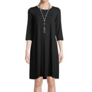 Eileen Fisher 100% Silk Black Slip Dress Medium